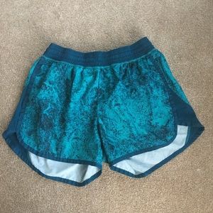 Blue running shorts
